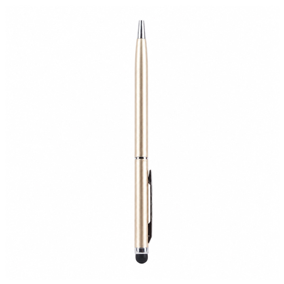 The Writershub Light Gold 2‑in‑1 Ballpoint & Stylus Pen — Blue Ink