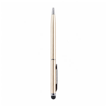 The Writershub Light Gold 2‑in‑1 Ballpoint & Stylus Pen — Blue Ink
