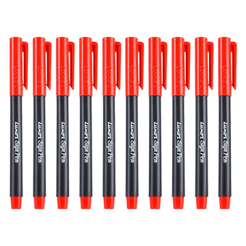 Luxor Sign Pen Pack of 5 — Red Ink Fine Tip Fibre Pen