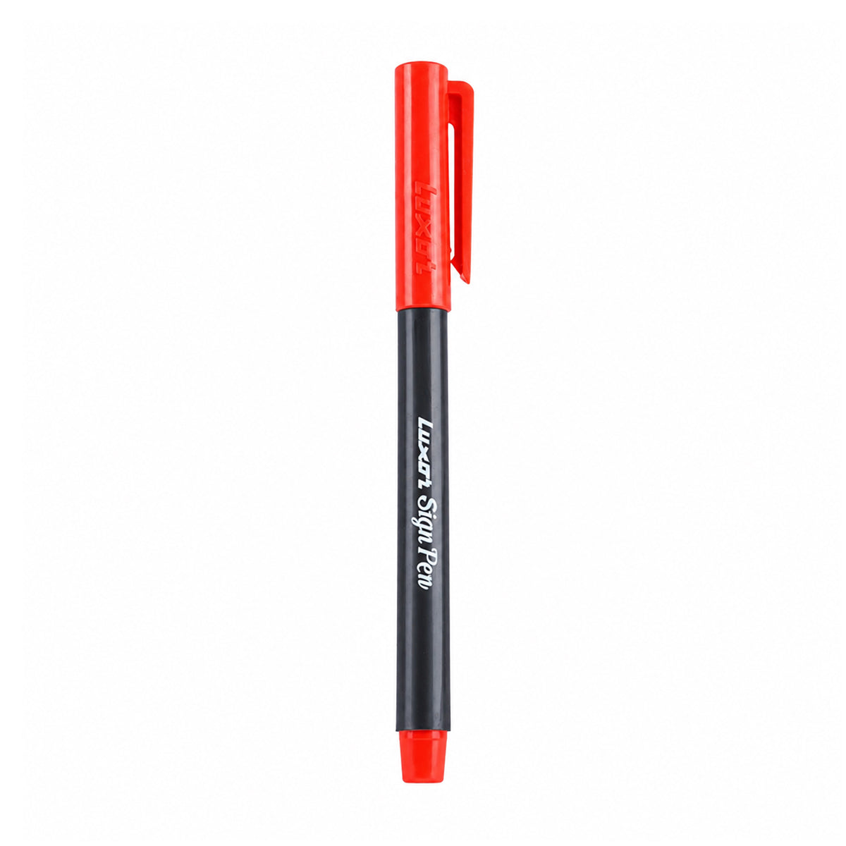 Luxor Sign Pen Pack of 5 — Red Ink Fine Tip Fibre Pen