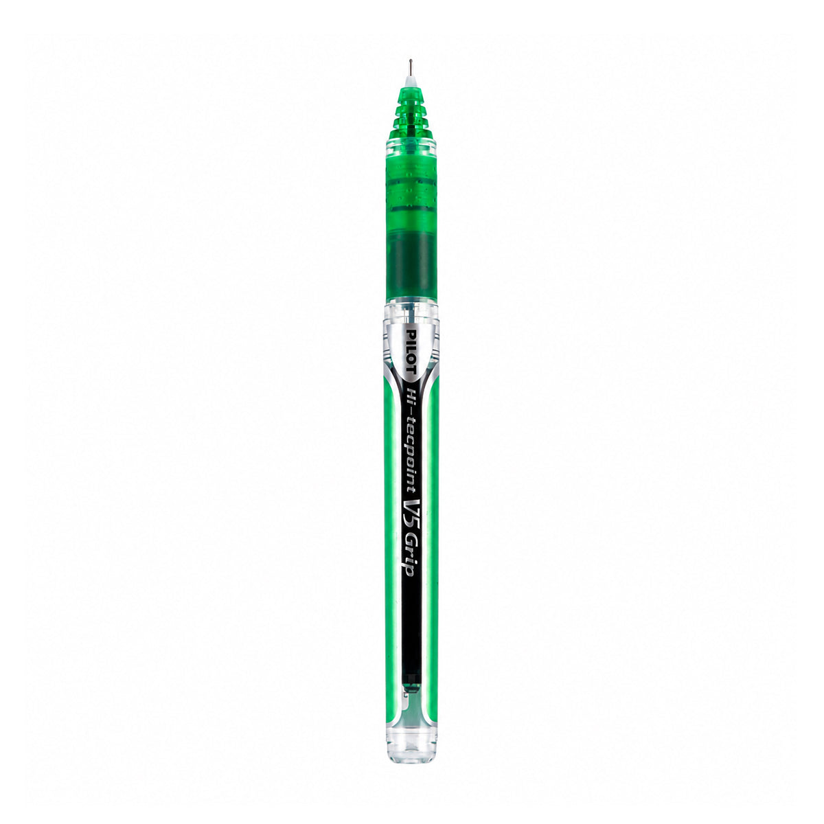Pilot Hi-Tecpoint V5 Grip Green Rollerball Pen — 0.5mm Ultra-Fine Liquid Ink with Ergonomic Grip