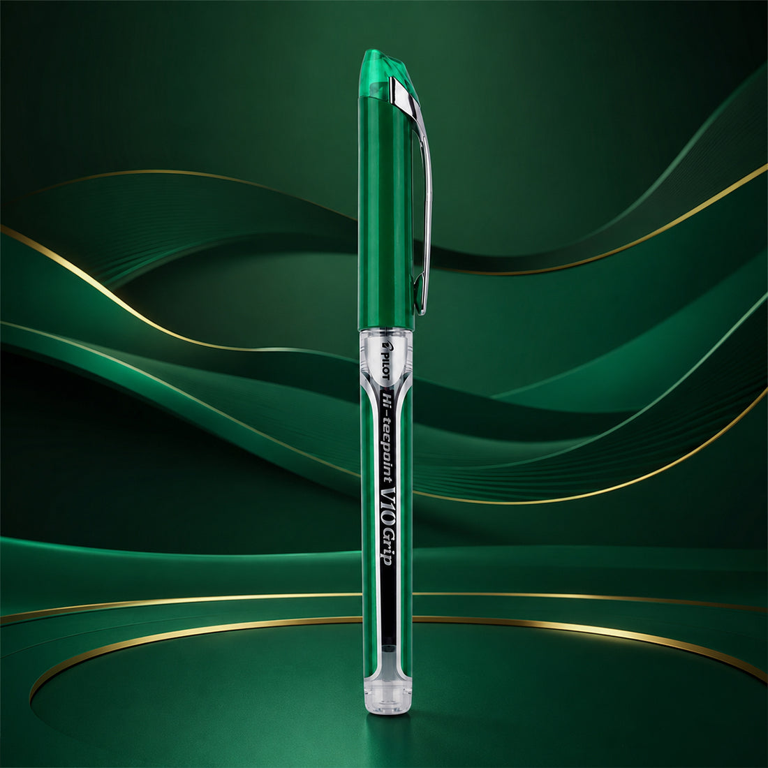 Pilot Hi-Tecpoint V10 Grip Green Rollerball Pen