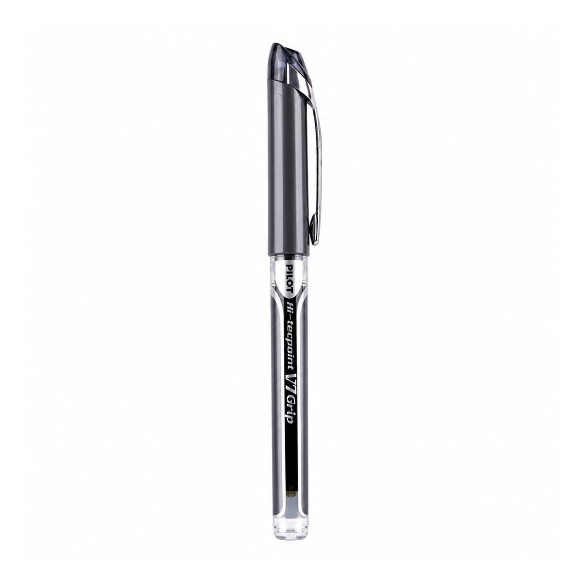 Pilot Hi-Tecpoint V5 Grip Black Rollerball Pen — 0.5mm Ultra-Fine Liquid Ink with Dimpled Grip