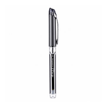 Pilot Hi-Tecpoint V5 Grip Black Rollerball Pen — 0.5mm Ultra-Fine Liquid Ink with Dimpled Grip