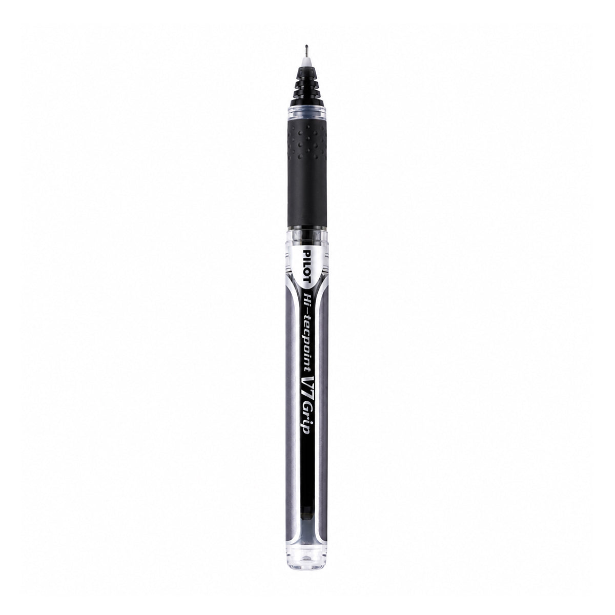 Pilot Hi-Tecpoint V5 Grip Black Rollerball Pen — 0.5mm Ultra-Fine Liquid Ink with Dimpled Grip