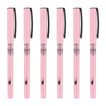 Flair O2 Pink Colour Ball Pen — 0.6mm Fine Tip with Textured Rubber Grip & Metal Clip