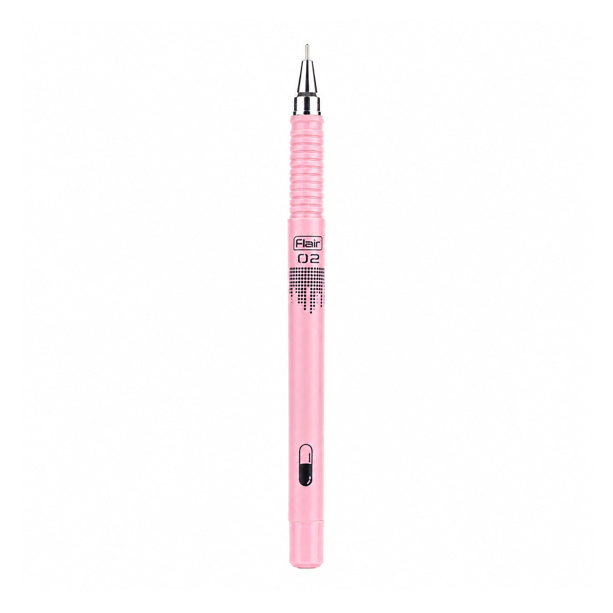 Flair O2 Pink Colour Ball Pen — 0.6mm Fine Tip with Textured Rubber Grip & Metal Clip