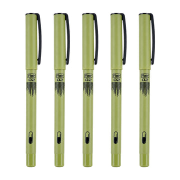 Flair O2 Green Ball Pen — Smooth Fine Tip with Ergonomic Grip, Blue Ink