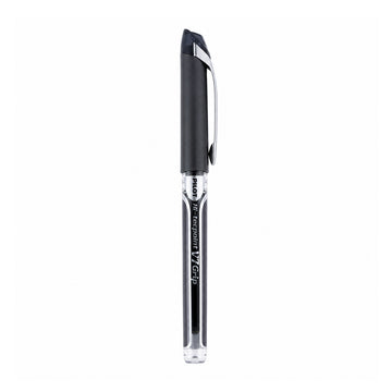 Pilot Hi-Tecpoint V7 Grip Black Rollerball Pen — 0.7mm Medium Liquid Ink with Dimpled Grip