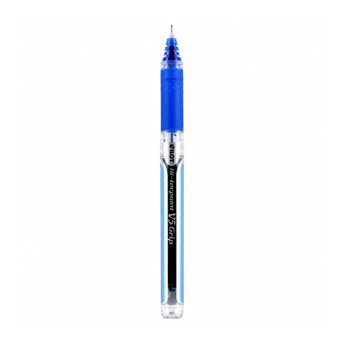 Pilot Hi-Tecpoint V5 Grip Blue Rollerball Pen — 0.5mm Ultra-Fine Liquid Ink with Dimpled Grip