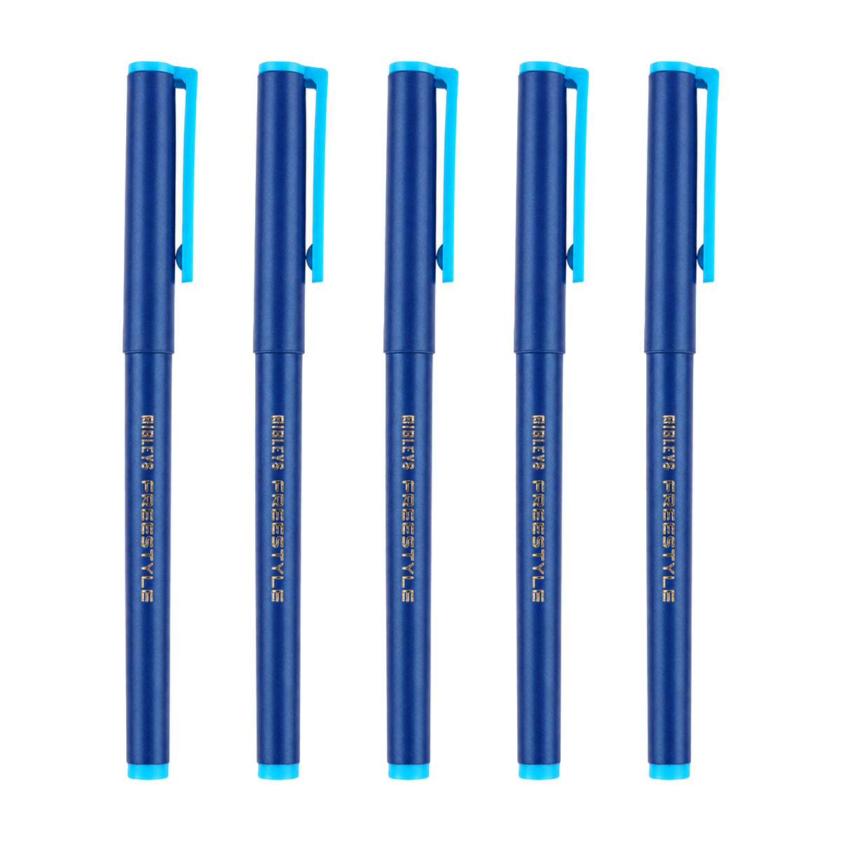 Ridleys Freestyle Pack of 5 — Blue Ink Fibre Tip Stick Pen