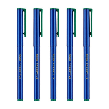 Ridleys Freestyle Pack of 5 — Green Ink Fibre Tip Stick Pen