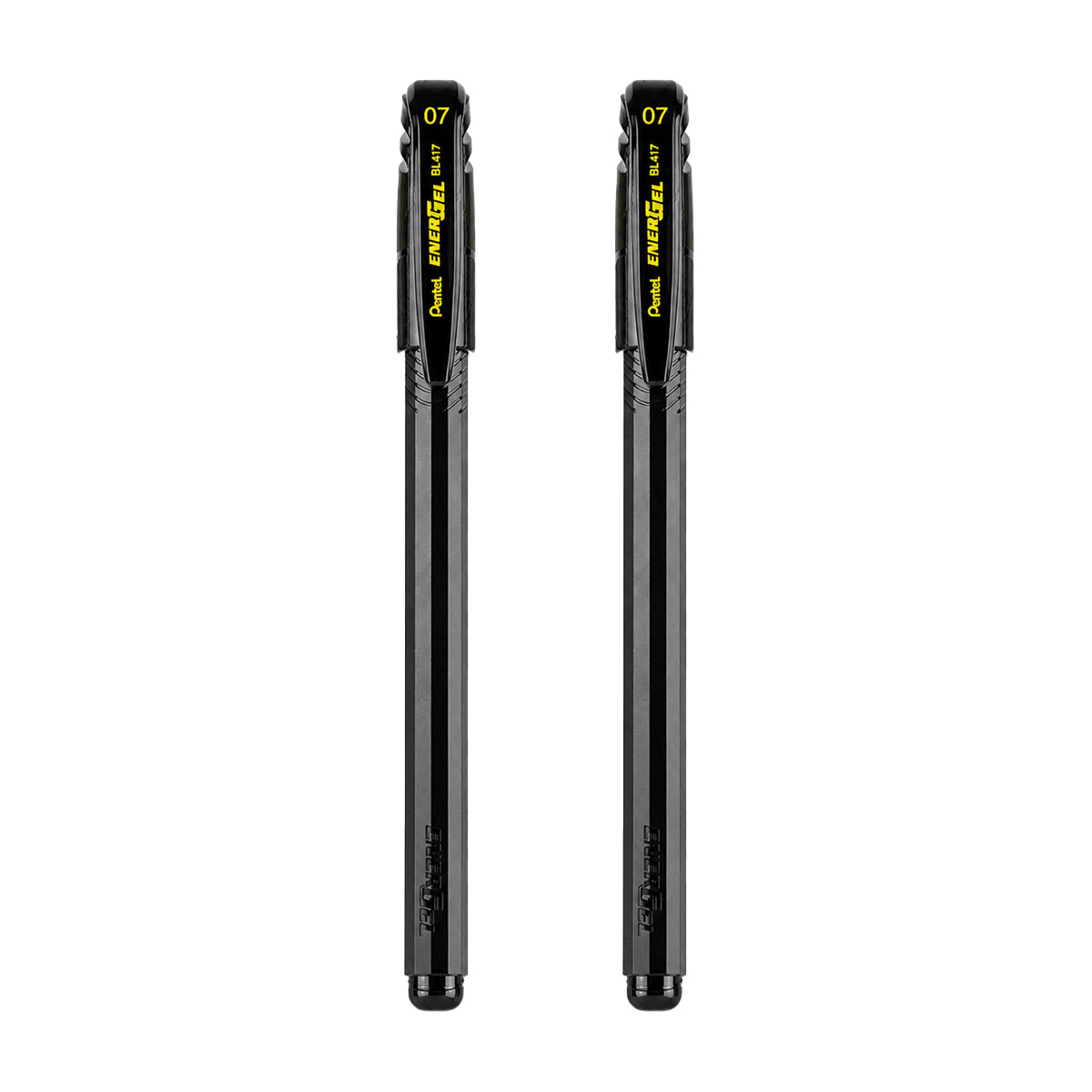 Pentel EnerGel – Black Body with Black Clip (Black Ink) Set of 2