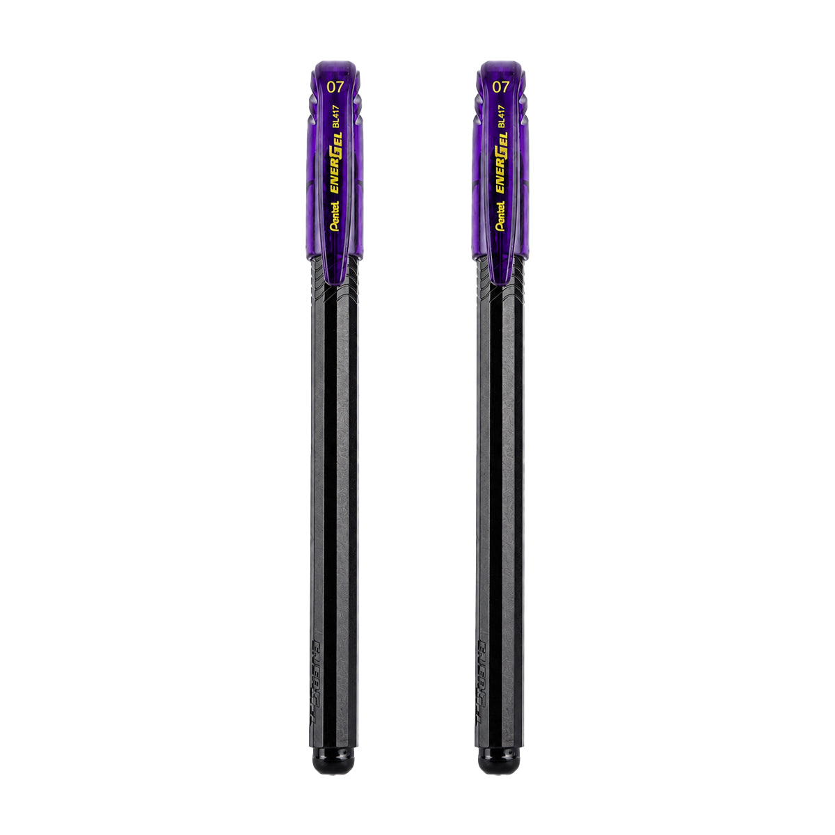 Pentel EnerGel Black & Violet Plastic Gel Pen | Violet Ink | Cap Type