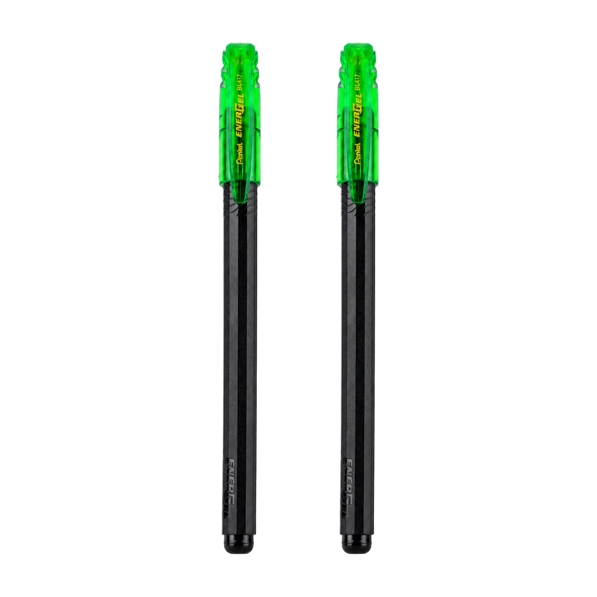 Pentel EnerGel Black & Light Green Gel Pen Set of 2