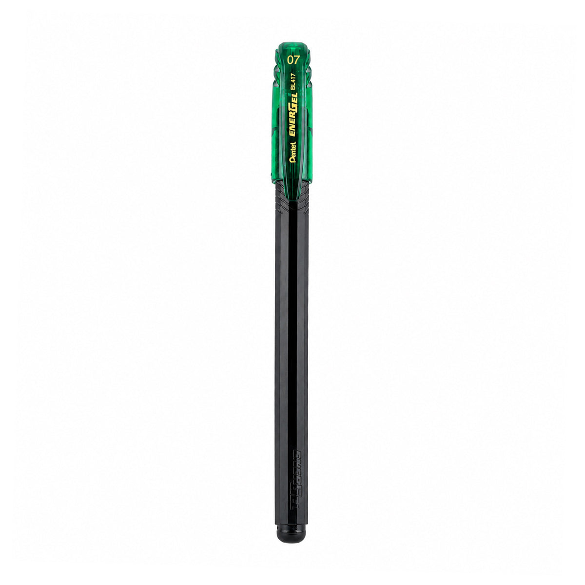 Pentel EnerGel – Black Body with Green Clip (Green Ink) Set of 2