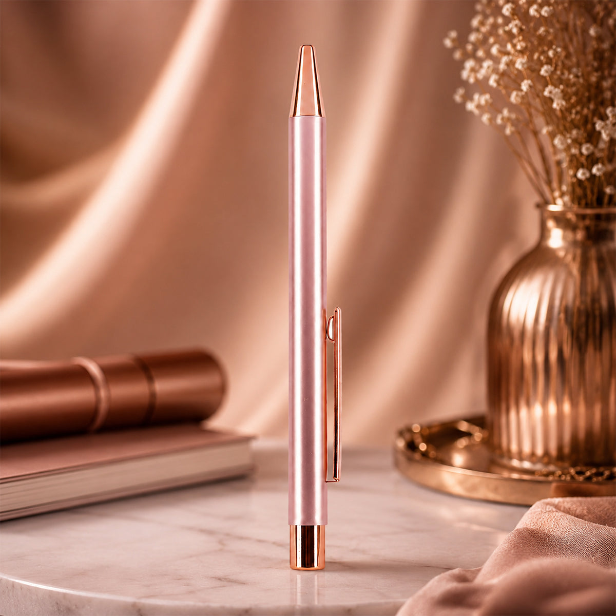 Copper Colour & Clip – Retractable Ball Pen