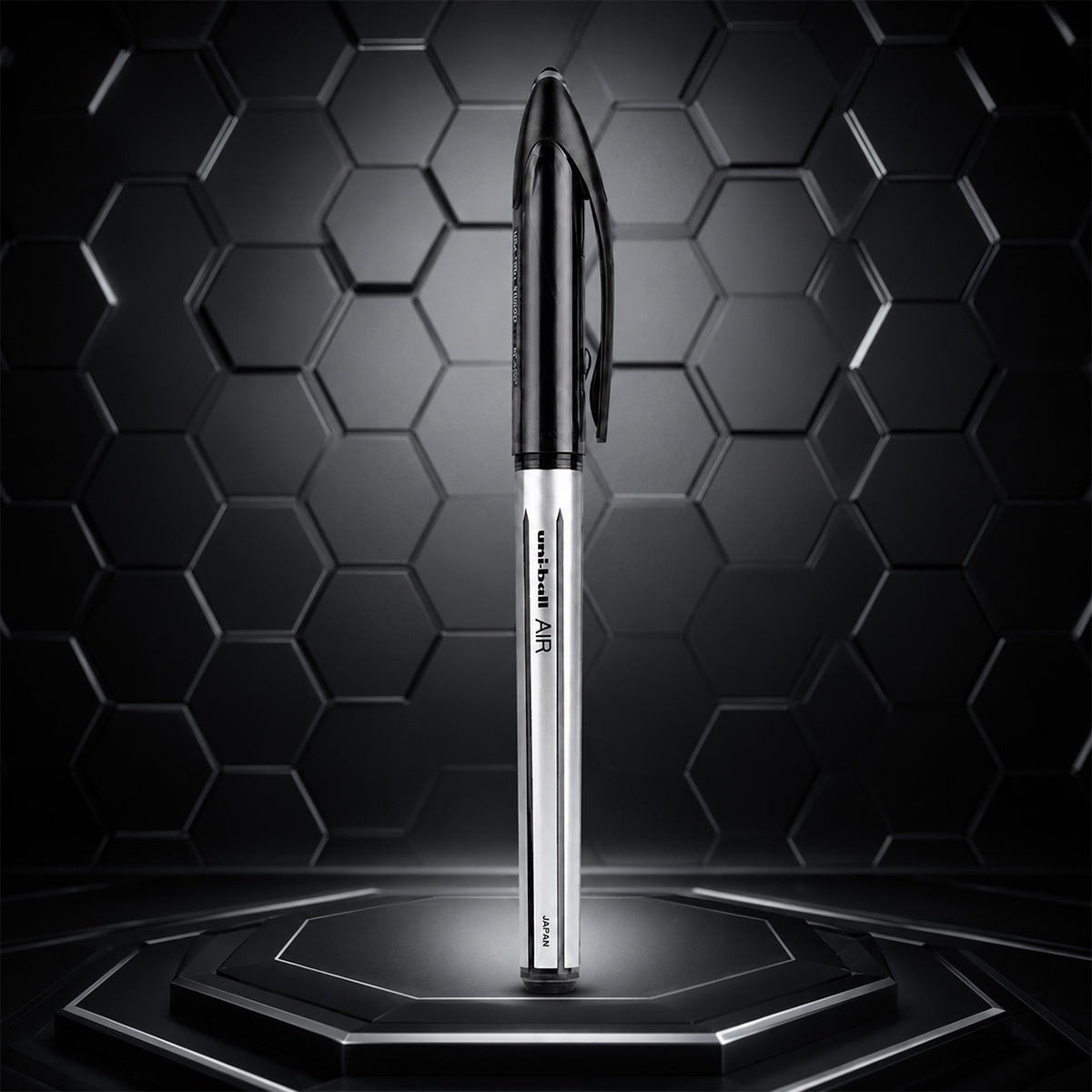Uni-ball Air Micro UBA188L Gel Pen — Black Ink, Black & White Body