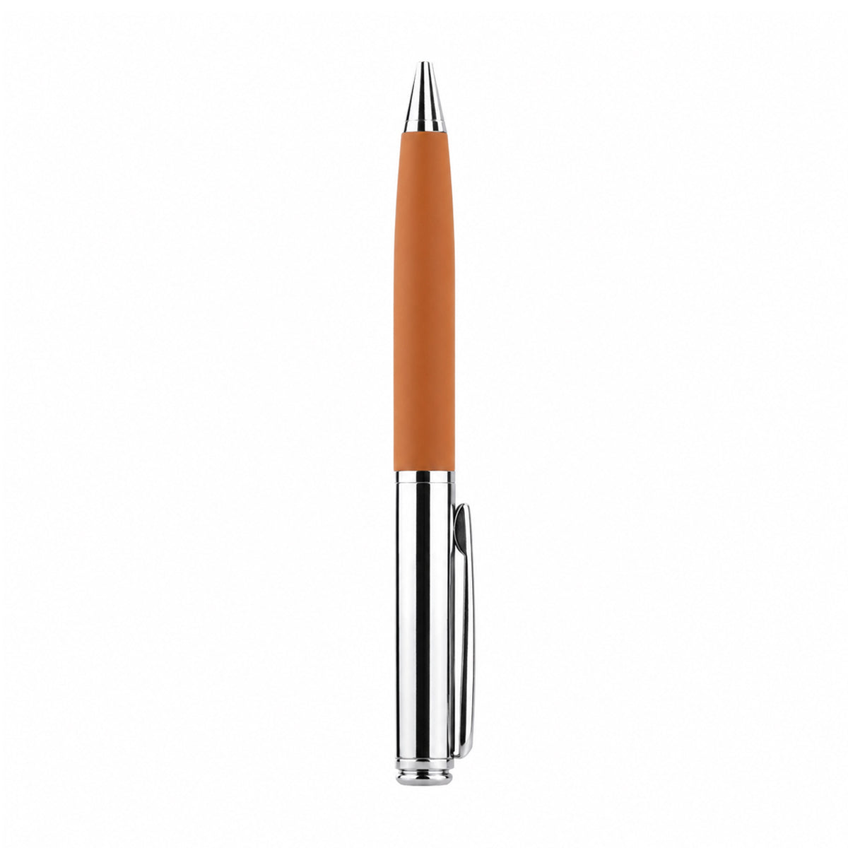 The Writershub Elegant Brown & Silver Metal Twist Ball Pen — Blue Ink