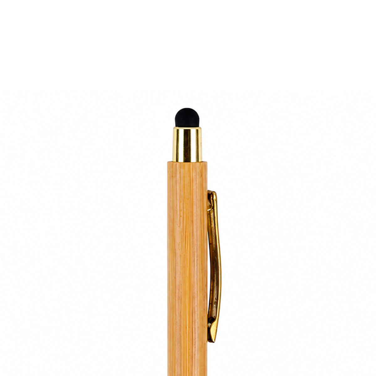 The Writershub Eco-Friendly Bamboo Ball Pen with Stylus Tip — Beige, Blue Ink
