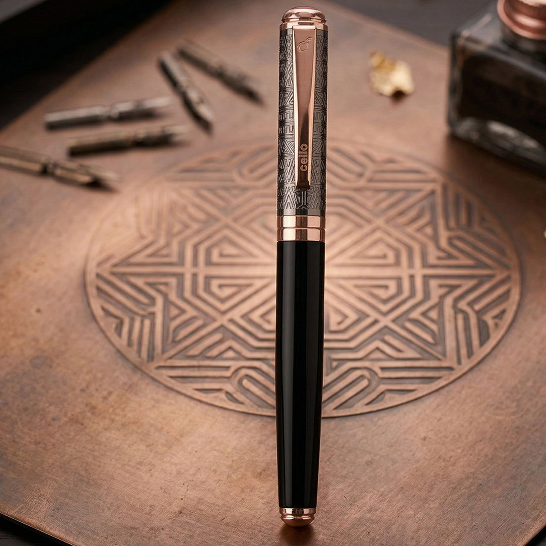 Cello Signature Heritage Black Fountain Pen – Fine Nib