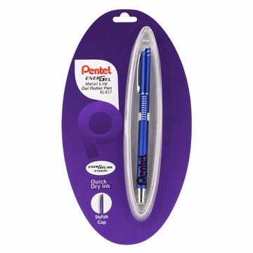 Pentel EnerGel Metal Lite — Blue Body Gel Roller Ball Pen