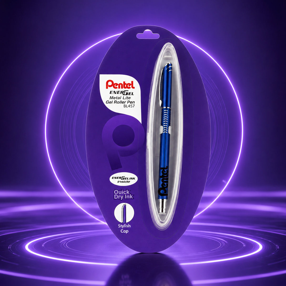 Pentel EnerGel Metal Lite — Blue Body Gel Roller Ball Pen
