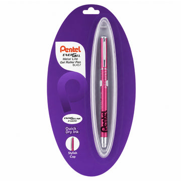 Pentel EnerGel Metal Lite — Pink Body Gel Roller Ball Pen