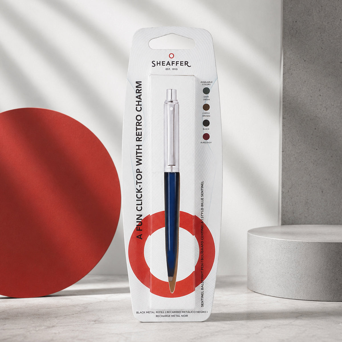 Sheaffer 321 Sentinel — Glossy Blue & Chrome Ball Pen