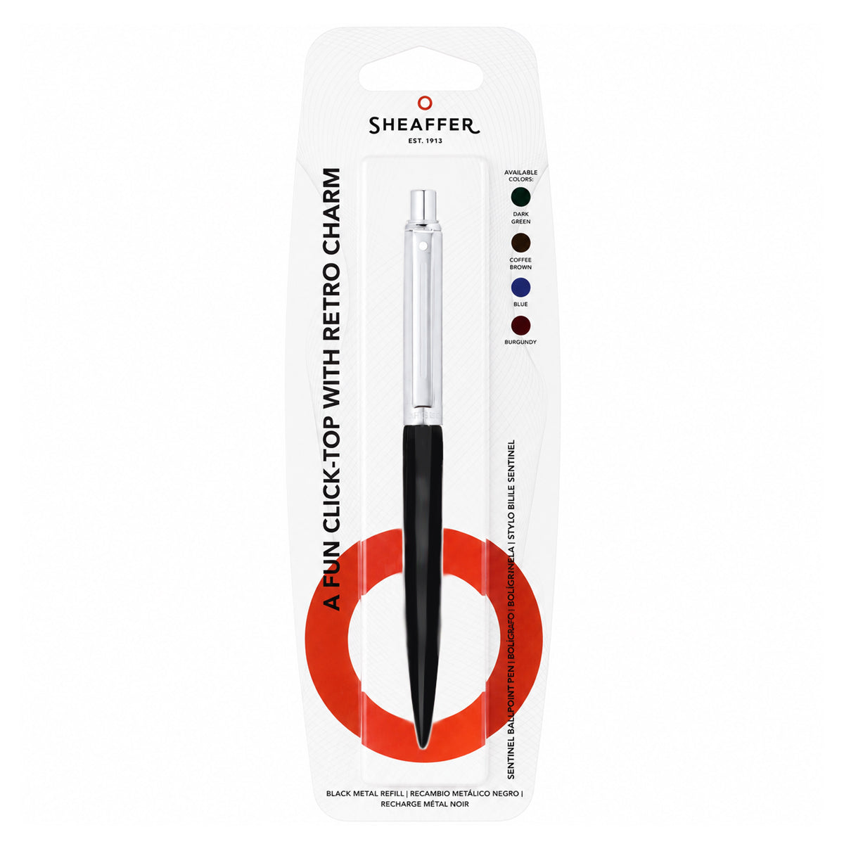 Sheaffer 321 Sentinel — Glossy Black & Chrome Ball Pen