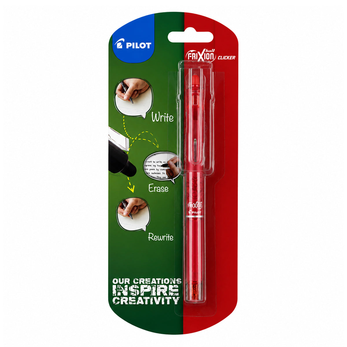 Pilot Frixion Clicker Red 0.7mm Erasable Roller Ball Pen