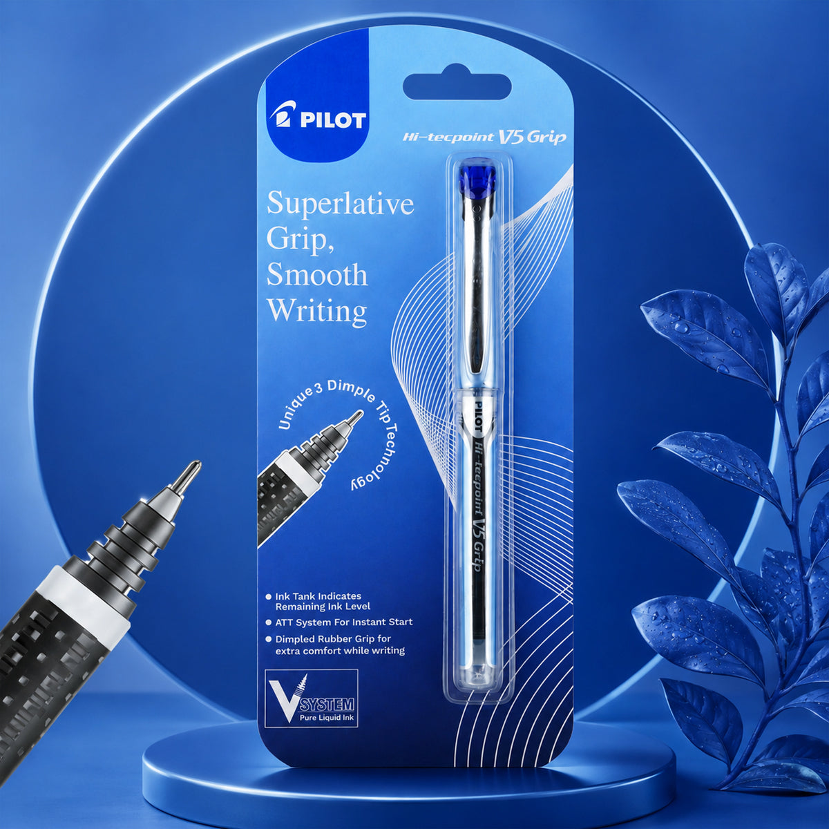 Pilot 1106 Hi‑Tecpoint V5 Grip Roller Ball Pen — Blue