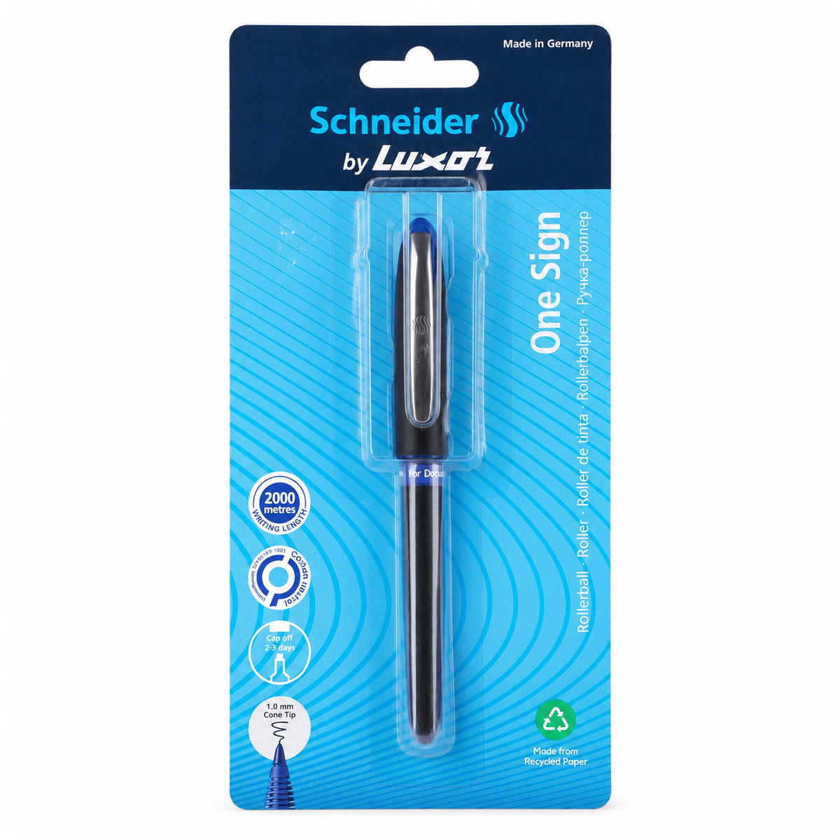 Luxor Schneider One Sign Roller Ball Pen – Blue, 1.0 mm Cone Tip