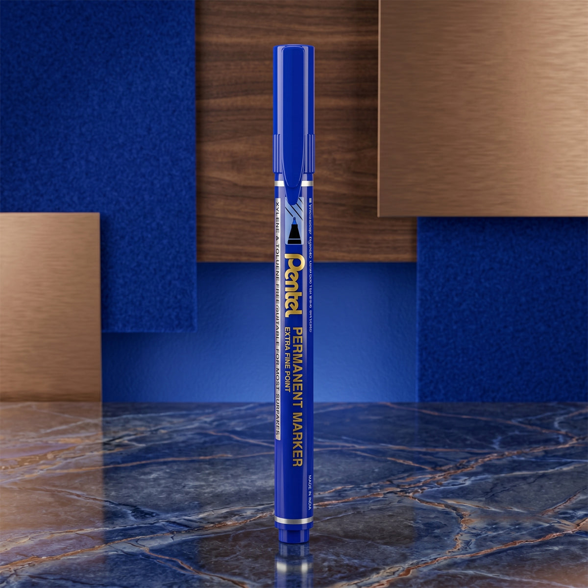 Pentel NF450 Permanent Marker Extra Fine Tip — Set of 8 (Blue)