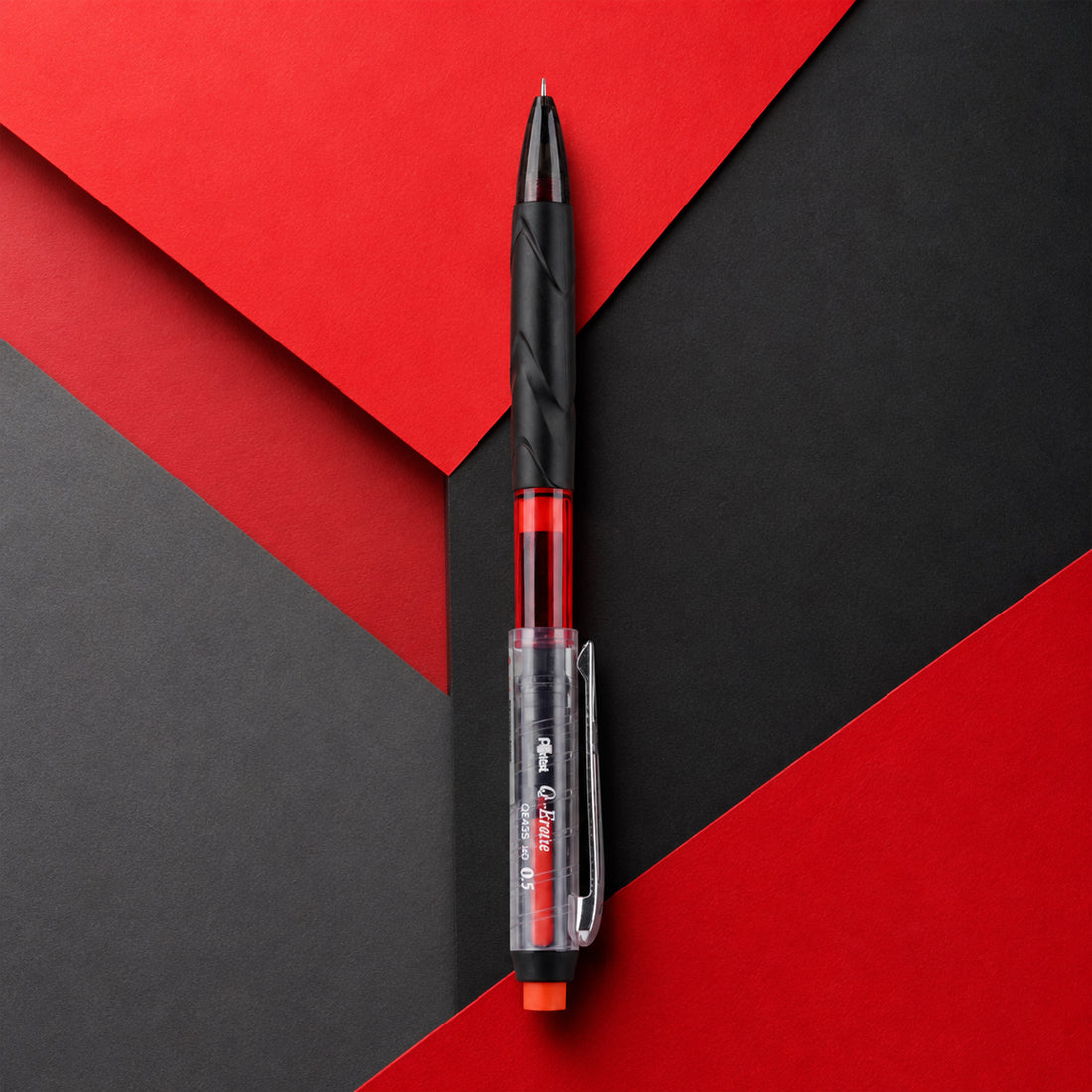 Pentel Q-Erase QE427 Red Barrel 0.7mm Mechanical Pencil — Set of 2