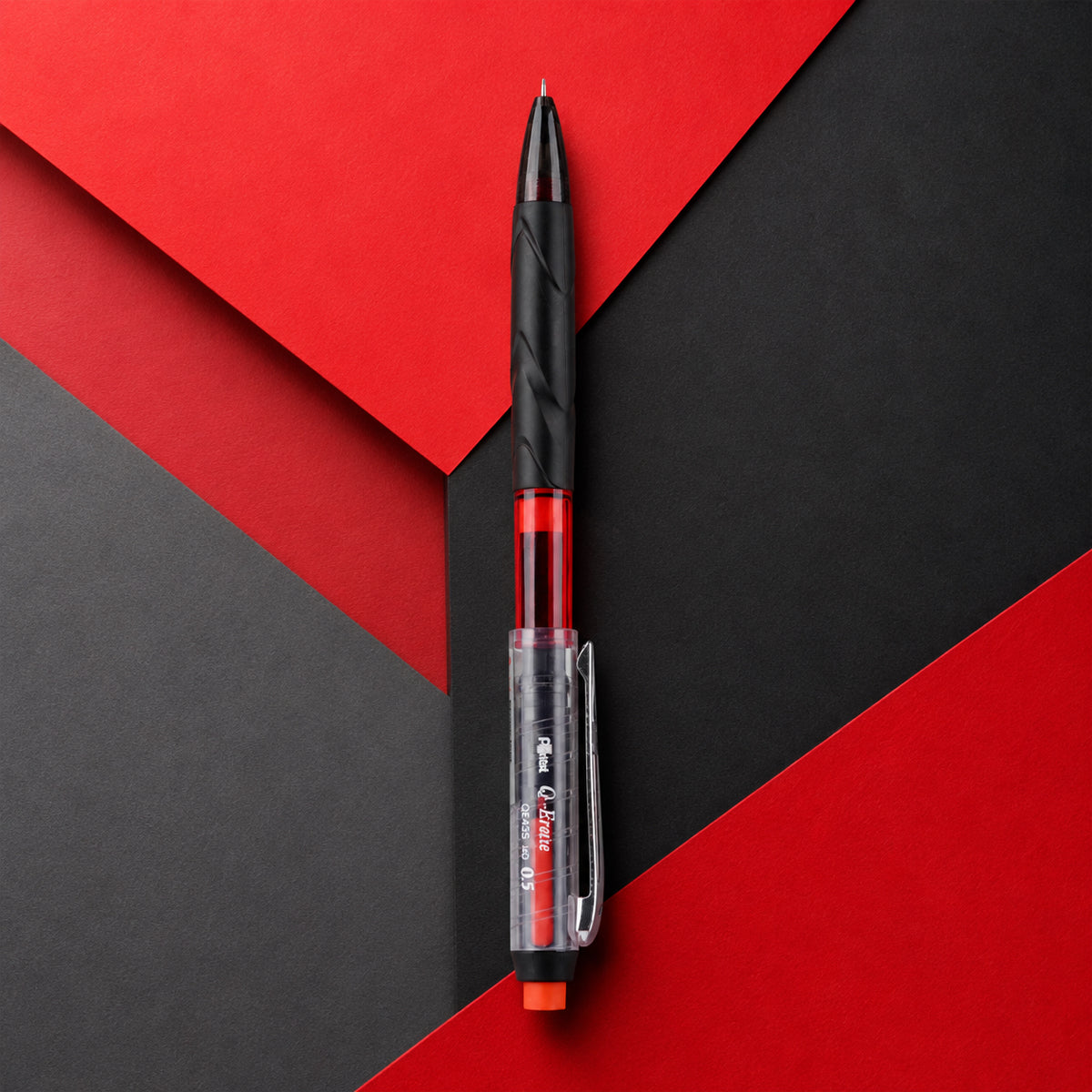 Pentel Q-Erase QE427 Red Barrel 0.7mm Mechanical Pencil — Set of 2