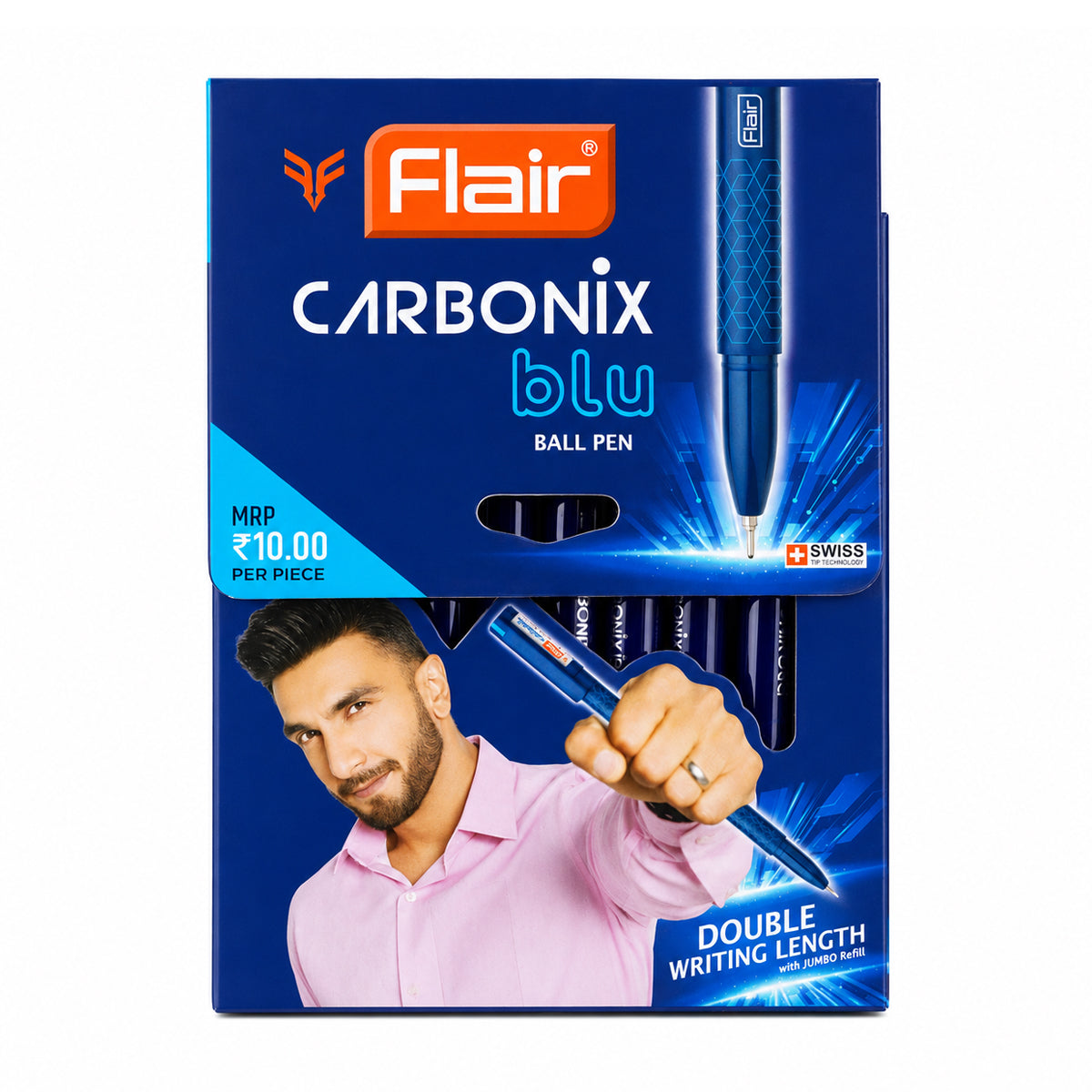 Flair Carbonix — Blue Ball Pen Set (10 pcs)