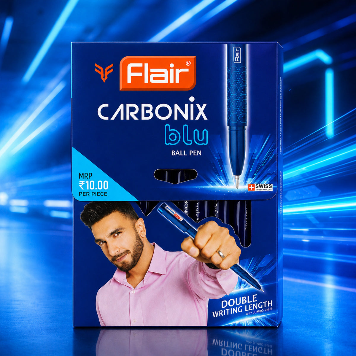 Flair Carbonix — Blue Ball Pen Set (10 pcs)