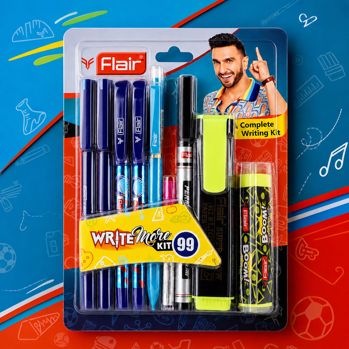 Flair Write More Kit 99 — 9‑Piece Stationery Combo
