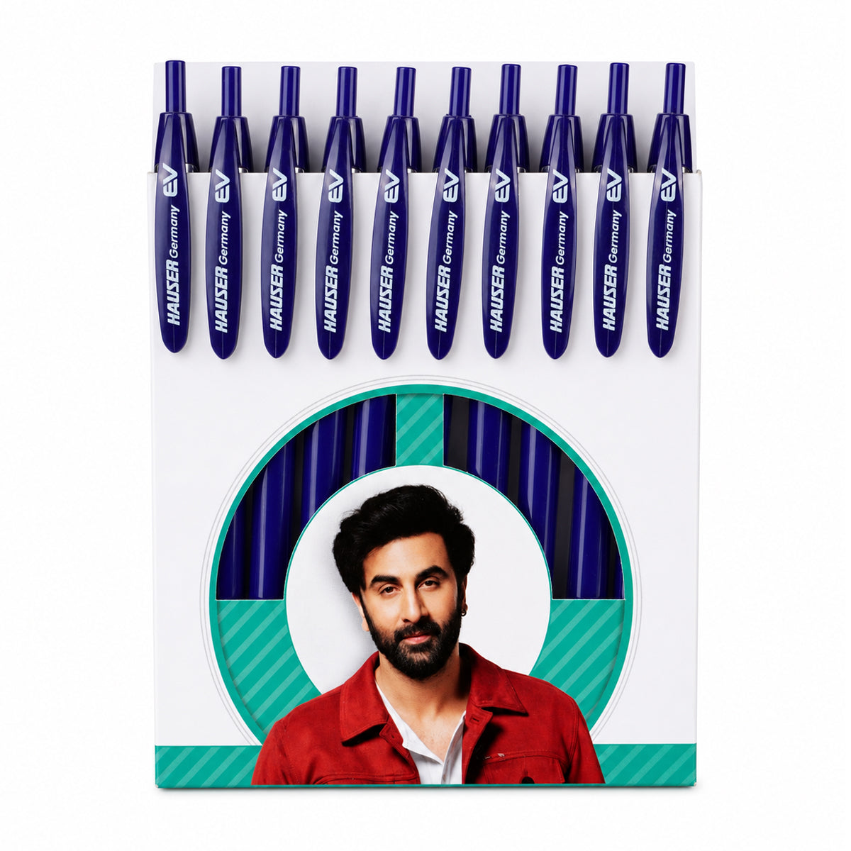 Hauser Germany EV Retractable Ball Pen — Blue Ink (Set of 10)