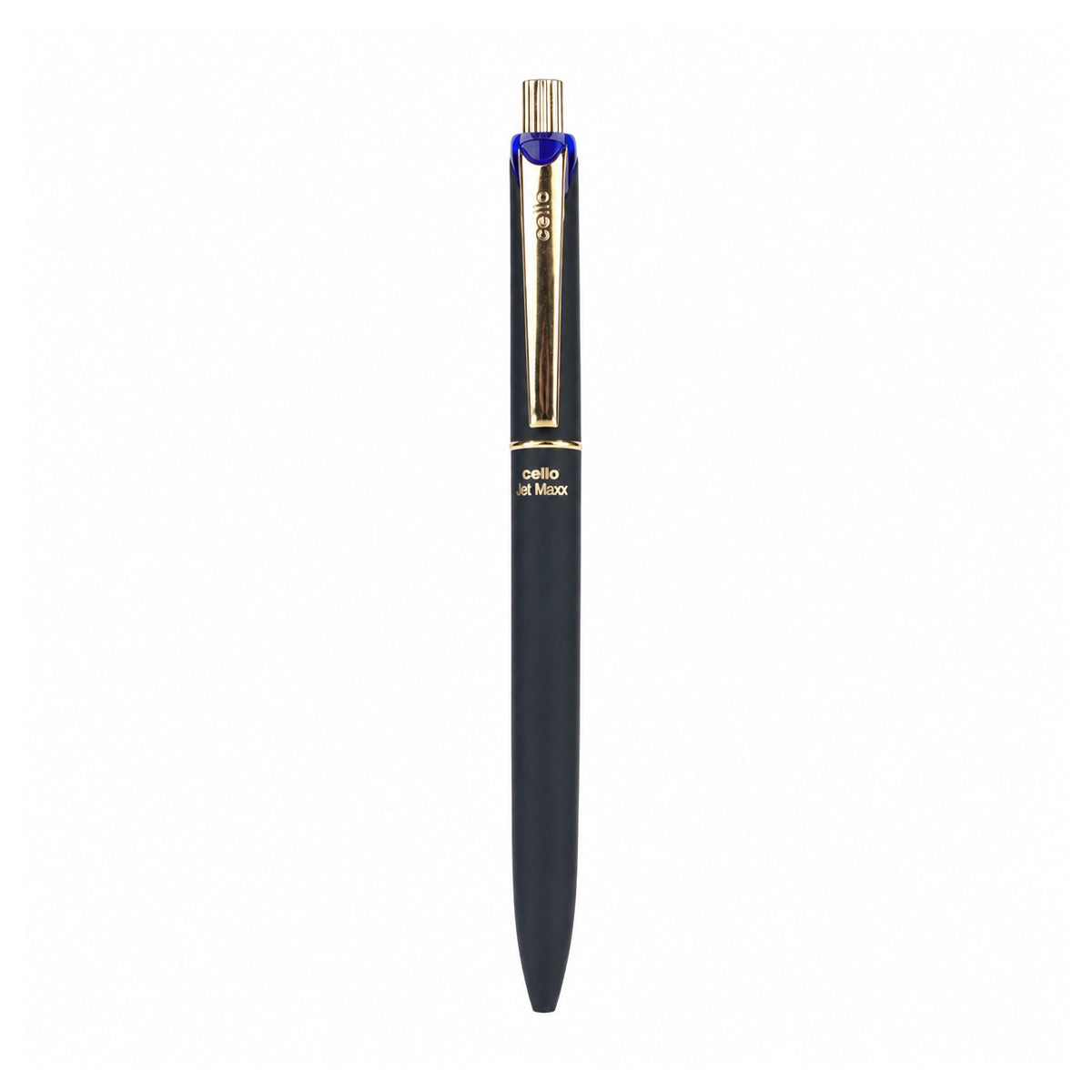Cello Jet Maxx Gold Ball Point Pen — Rubberised Soft‑Touch Body, Blue Ink