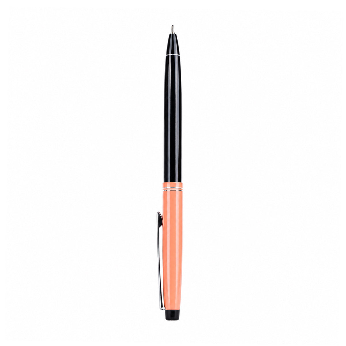 Cello Select Windsor Metal Ball Pen — Glossy Black with Orange Accent, Blue Ink