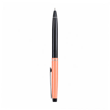 Cello Select Windsor Metal Ball Pen — Glossy Black with Orange Accent, Blue Ink