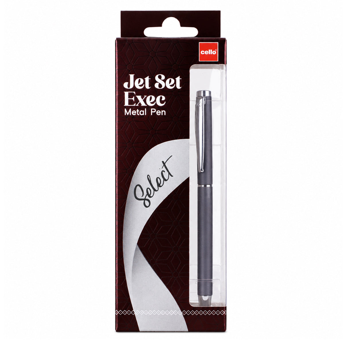 Cello Jet Set Exec Metal Ball Pen — Matte Grey, Blue Ink