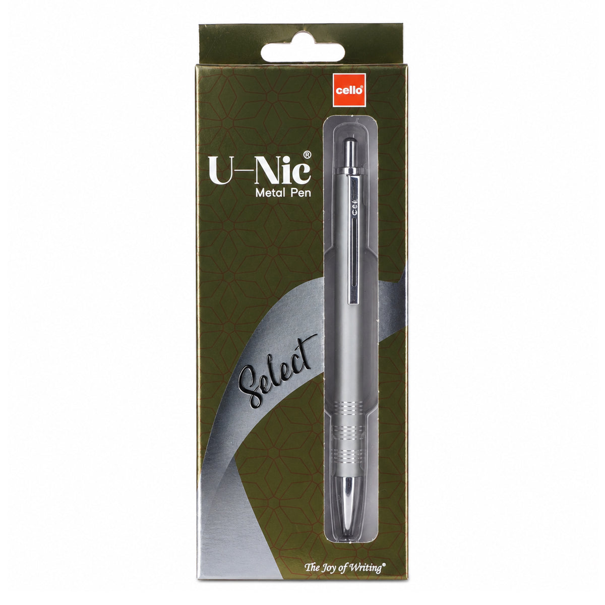 Cello Select U-Nic Metal Ball Pen — Matte Silver, Blue Ink