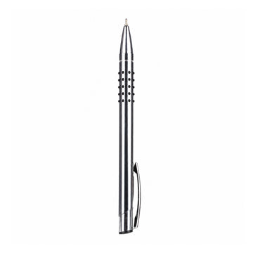 Cello Accugrip Ball Pen — Glossy Grey with Anti‑Slip Grip, Blue Ink
