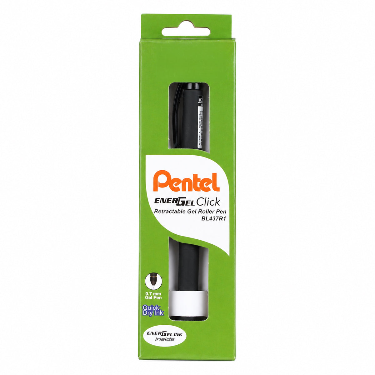 Pentel EnerGel Retractable 0.7mm Black Gel Pen (BL-437R1) — Set of 3
