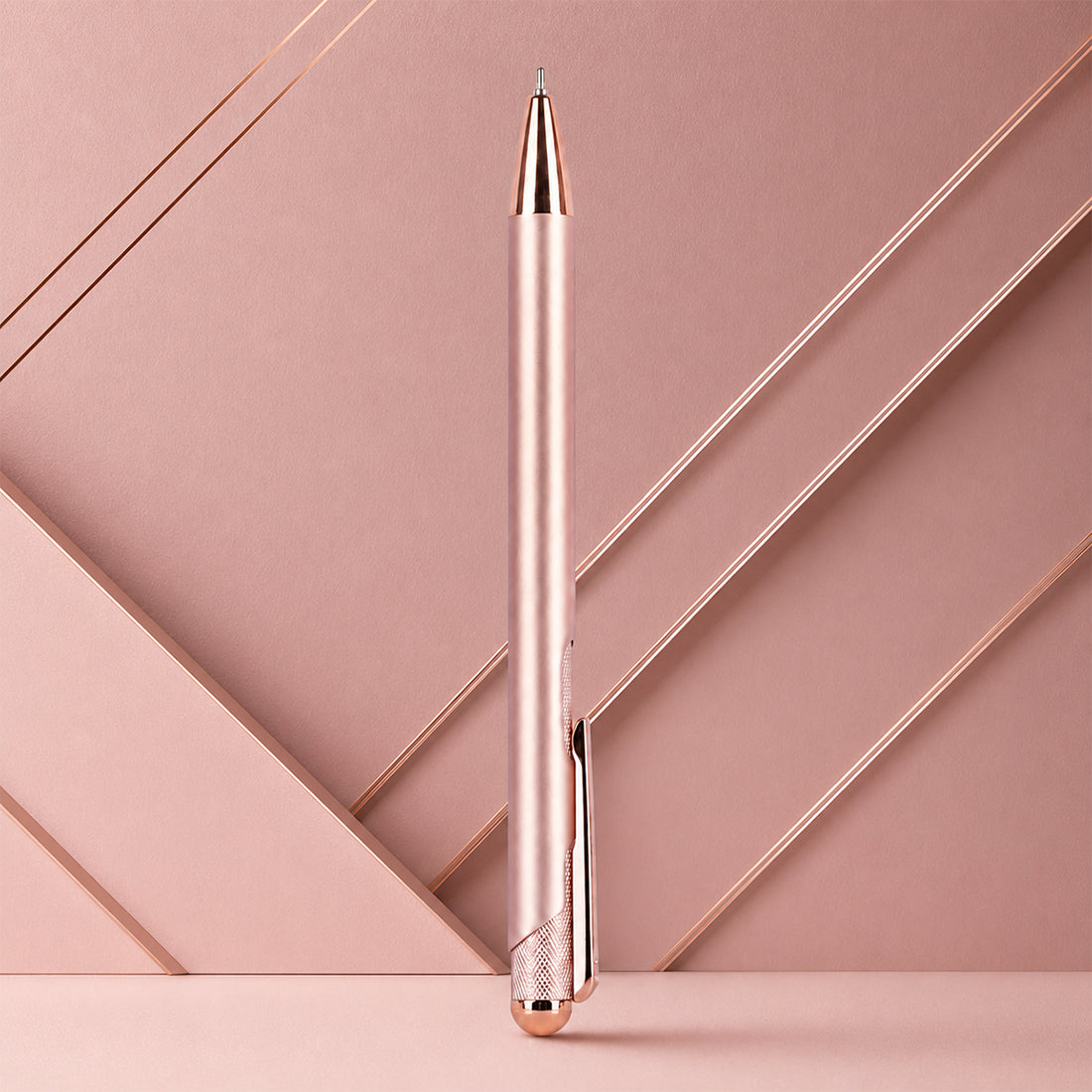Unomax Lumina Retractable Ball Pen — Rose Gold, Blue Ink