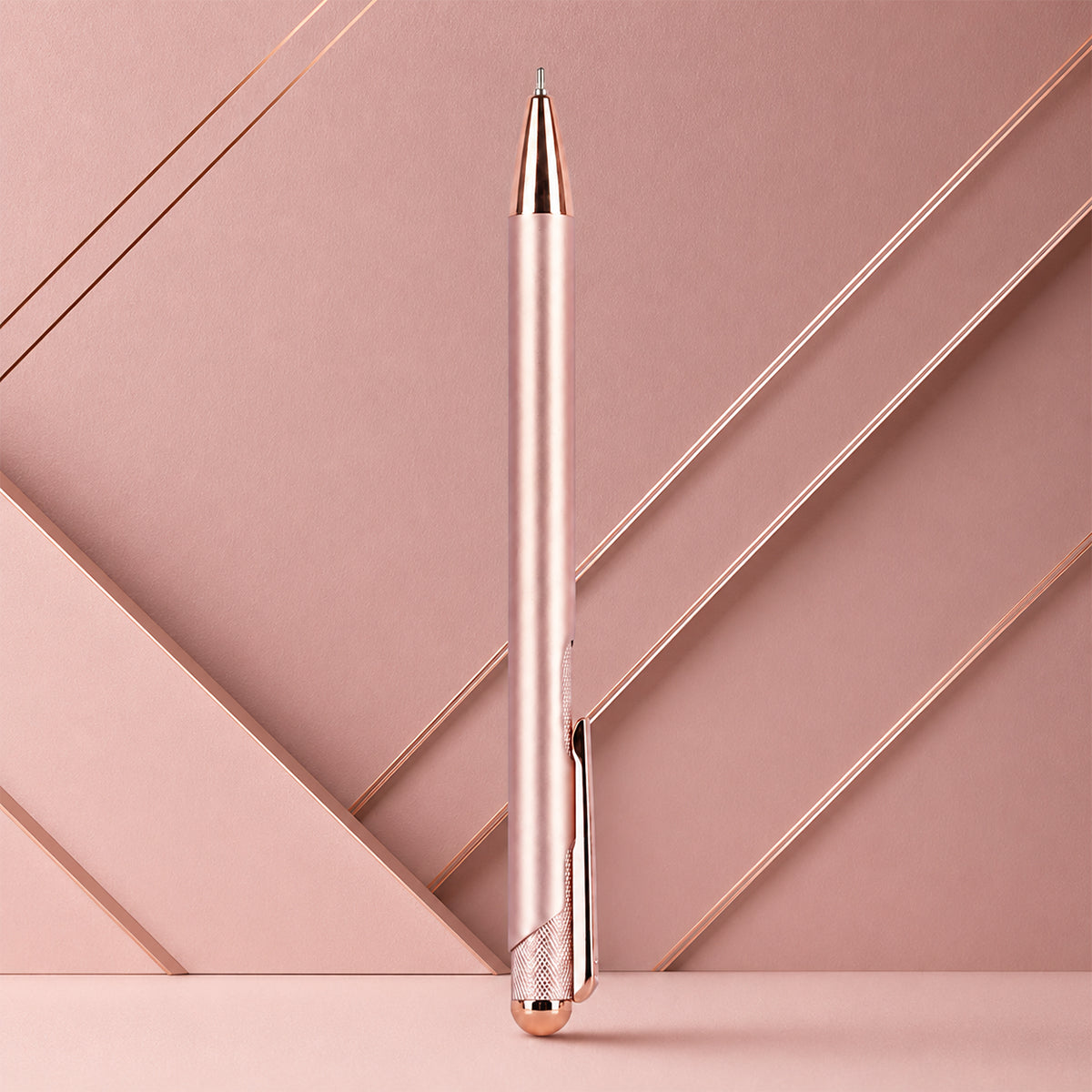 Unomax Lumina Retractable Ball Pen — Rose Gold, Blue Ink