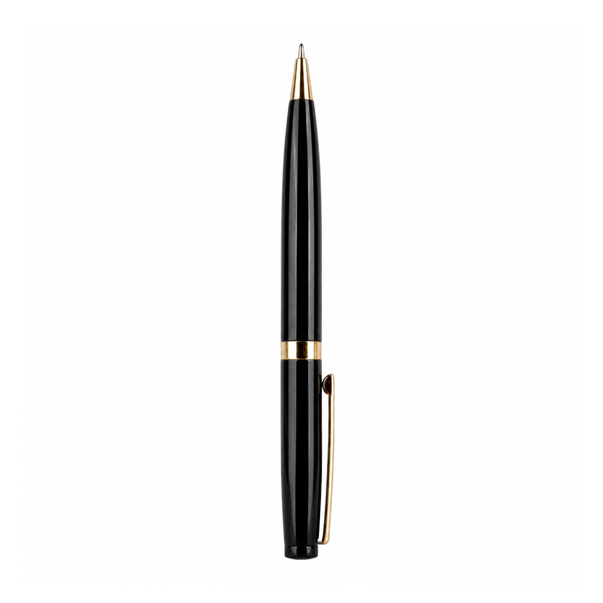 Unomax Auris Metal Body Ball Pen — Glossy Black, Blue Ink (Jet Ink)
